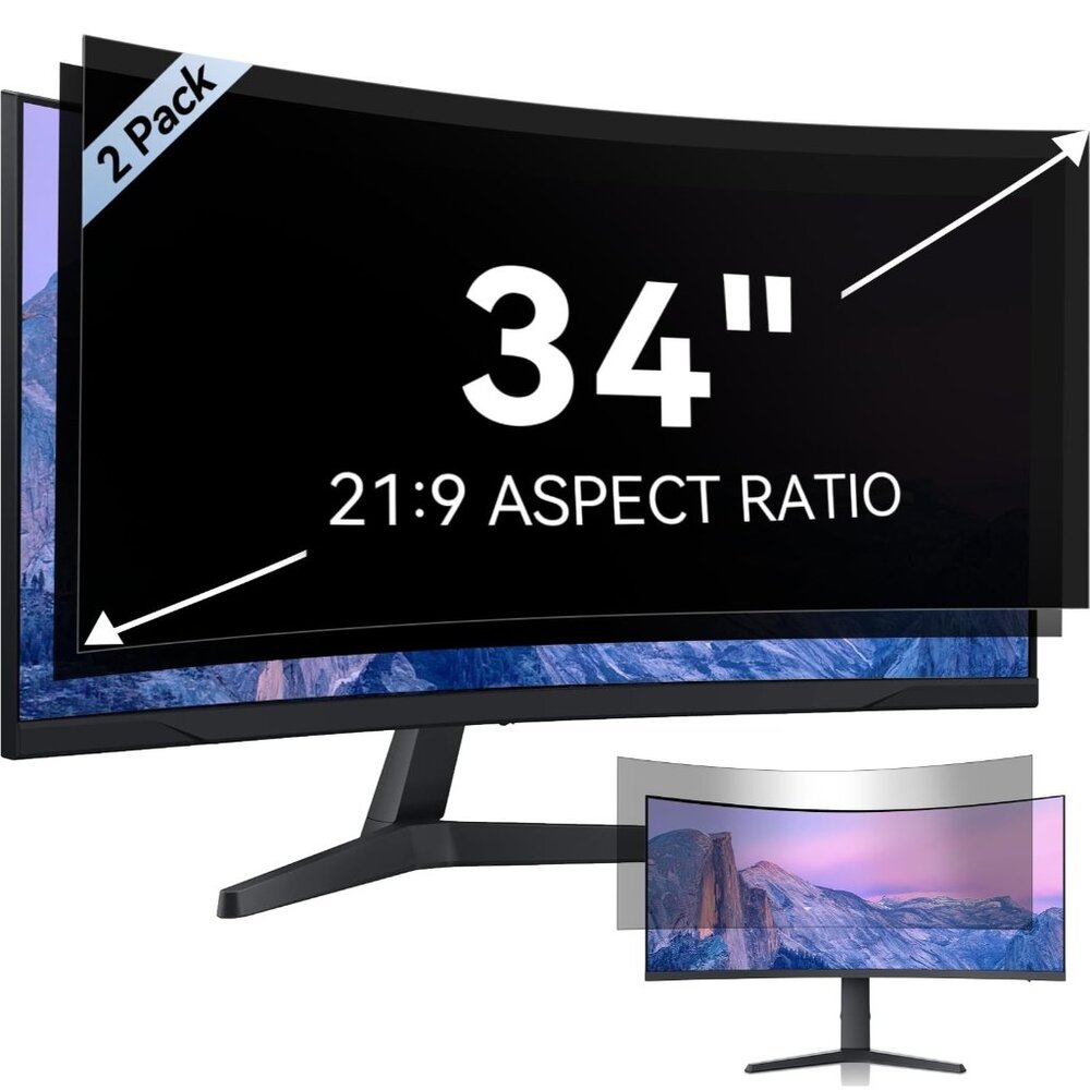 Mamol [2-Pack] 34 Inch Computer Privacy Screen for 21:9 Aspect Ratio Widescreen